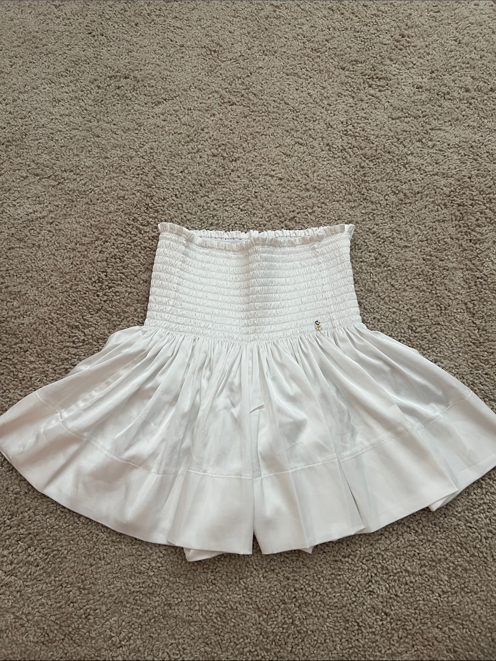 NATURAL LIFE White Smocked Shorts/Skort